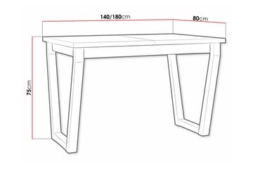 Patrickswell Utdragbart Rektangulärt Matbord 140–180 cm med Trä- och Ekutseende, Trapetsformade Ben - Svart|Brun - Möbler - Matplats - Matbord & köksbord
