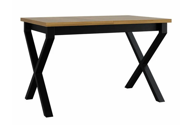 Patrickswell Utdragbart Rektangulärt Matbord 140–180 cm med Trä- och Ekutseende, X-ben - Svart|Brun - Möbler - Matplats - Matbord & köksbord