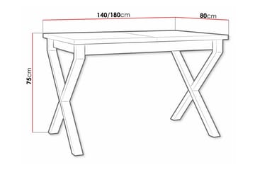 Patrickswell Utdragbart Rektangulärt Matbord 140–180 cm med Trä- och Ekutseende, X-ben - Svart|Natur - Möbler - Matplats - Matbord & köksbord