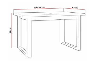 Patrickswell Utdragbart Rektangulärt Matbord 160–240 cm med Trä- och Ekutseende, U-formade Ben - Svart|Brun - Möbler - Matplats - Matbord & köksbord