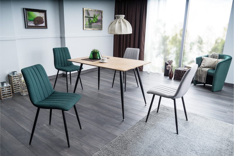 PELONNE Matbord 120 cm Natur/Svart - Möbler - Matplats - Matbord & köksbord