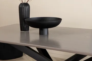 Piazza Rektangulärt Matbord 190 cm i Trä med Valnöts- och Metallutseende - Svart - Möbler - Matplats - Matbord & köksbord