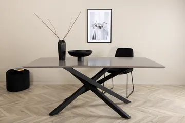 Piazza Rektangulärt Matbord 190 cm i Trä med Valnöts- och Metallutseende - Svart - Möbler - Matplats - Matbord & köksbord