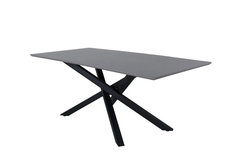 Piazza Rektangulärt Matbord 190 cm i Trä med Valnöts- och Metallutseende - Svart - Möbler - Matplats - Matbord & köksbord