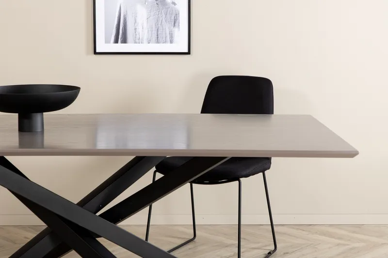 Piazza Rektangulärt Matbord 190 cm i Trä med Valnöts- och Metallutseende - Svart - Möbler - Matplats - Matbord & köksbord