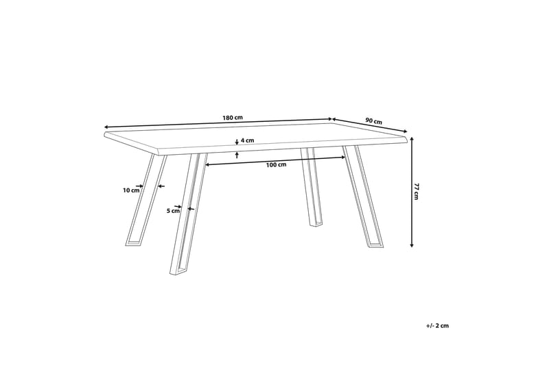 PIERANGELI Matbord 180x90 cm Trä/Natur - Möbler - Matplats - Matbord & köksbord