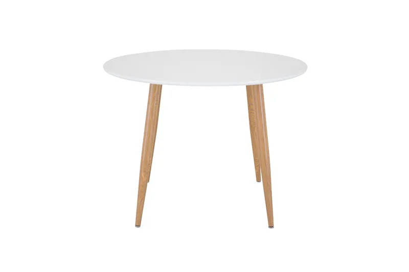 Plaza Litet Runt Matbord 100 cm i Målad MDF, Vit