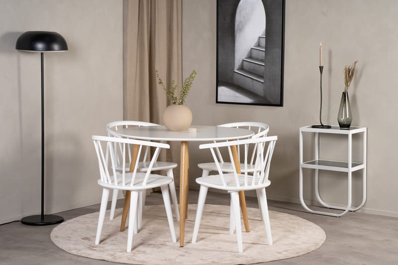 Plaza Litet Runt Matbord 100 cm i Målad MDF - Vit - Möbler - Matplats - Matbord & köksbord