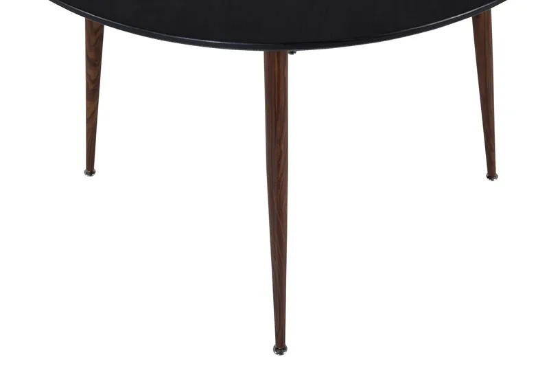 Plaza Runt Matbord 100 cm med Valnötsutseende - Brun|Svart - Möbler - Matplats - Matbord & köksbord