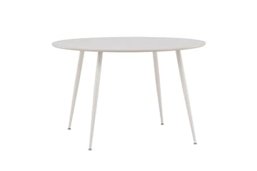 Plaza Runt Matbord 120 cm med Metallutseende - Beige - Möbler - Matplats - Matbord & köksbord