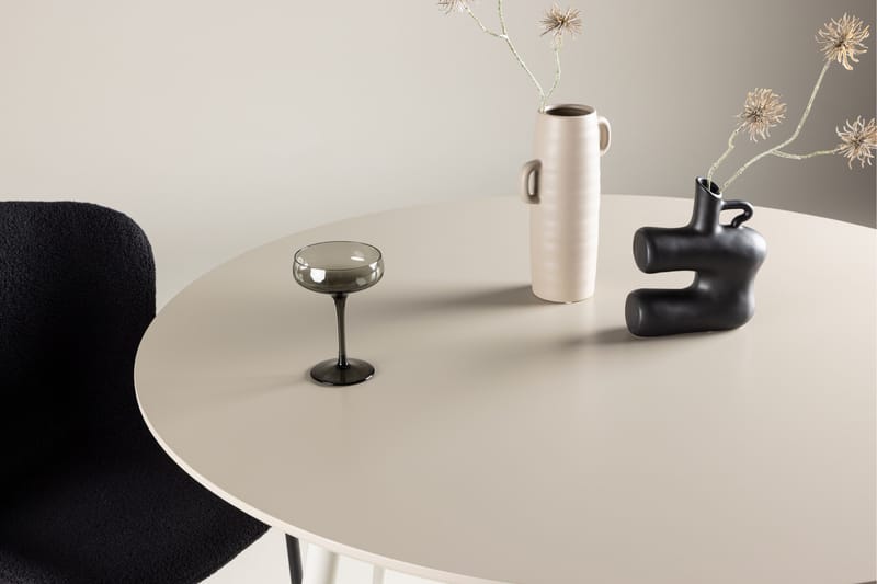 Plaza Runt Matbord 120 cm med Metallutseende - Beige - Möbler - Matplats - Matbord & köksbord