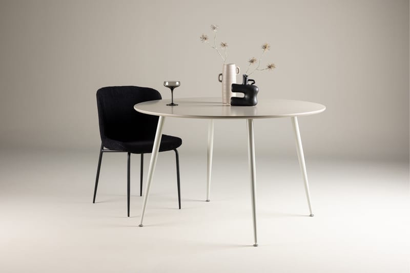 Plaza Runt Matbord 120 cm med Metallutseende - Beige - Möbler - Matplats - Matbord & köksbord