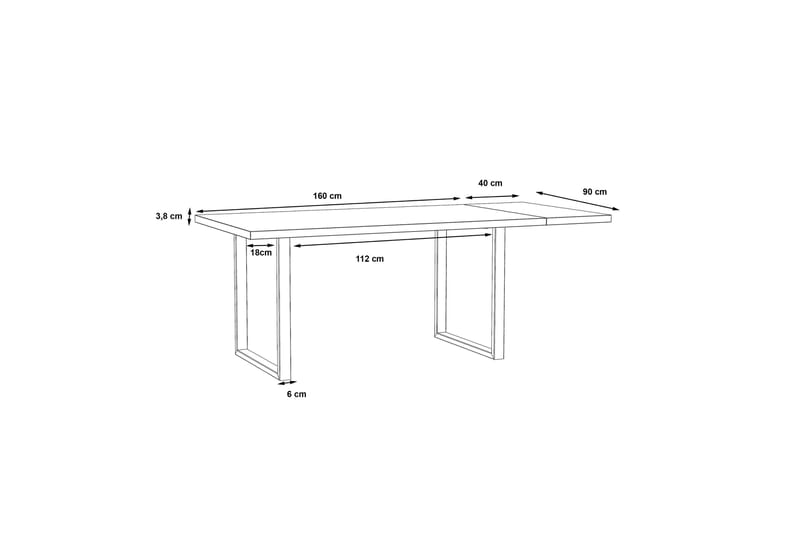 PLEASANTVILLE Matbord Förlängningsbart 160 cm Brun - Bord - Matbord & köksbord