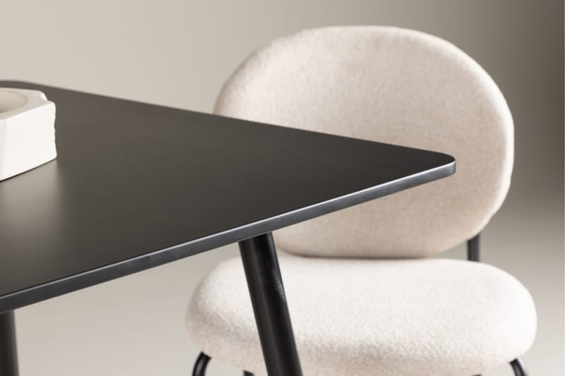 Polar Litet Kvadratiskt Matbord 75 cm i Trä med Metallutseende - Svart - Möbler - Matplats - Matbord & köksbord