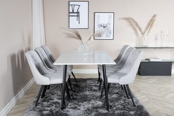 Polar Rektangulärt Matbord 180 cm i Trä med Metallutseende - Vit - Möbler - Matplats - Matbord & köksbord