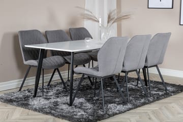 Polar Rektangulärt Matbord 180 cm i Trä med Metallutseende - Vit - Möbler - Matplats - Matbord & köksbord