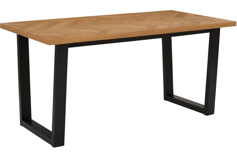Pozzo Rektangulärt Matbord 140 cm i Trä med Metallben, Brun|Svart