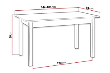 Quant Utdragbart Rektangulärt Matbord 146 cm med Trä- och Ekutseende - Svart|Brun - Möbler - Matplats - Matbord & köksbord