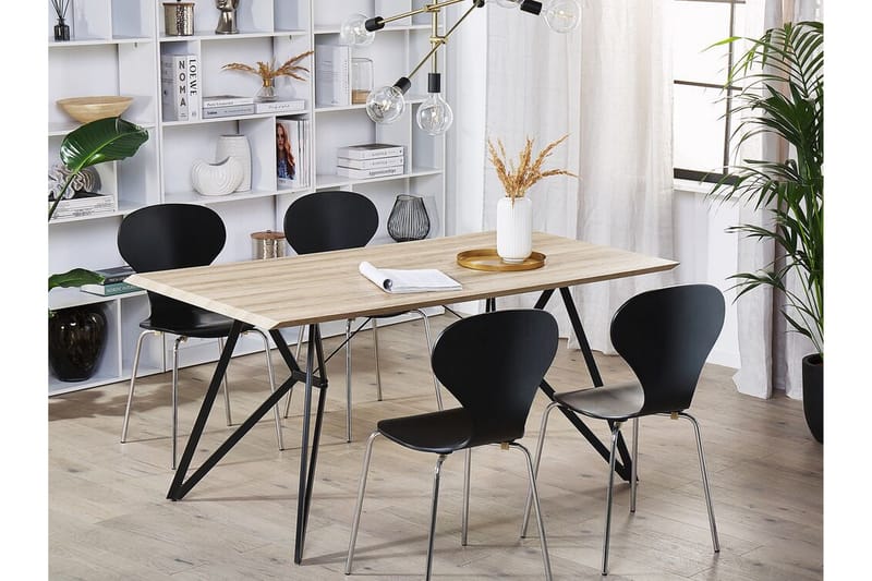 RADCOT Matbord 160 cm Ljust Trä/Svart - Möbler - Matplats - Matbord & köksbord