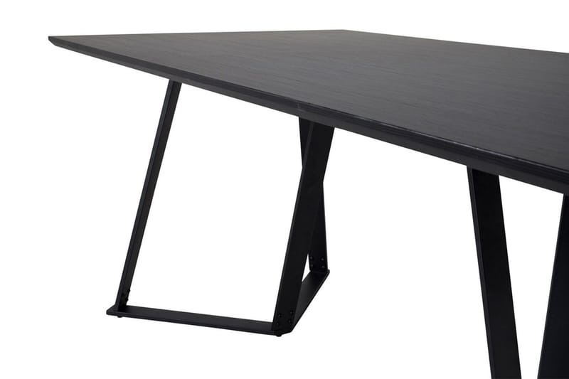 Rajadell Rektangulärt Matbord 180 cm med Mörkt Trä- och Metallutseende - Svart - Möbler - Matplats - Matbord & köksbord