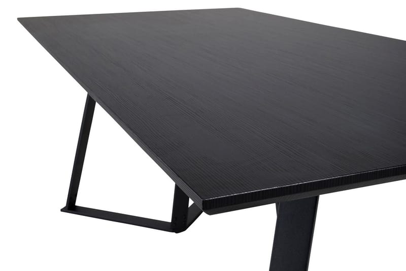 Rajadell Rektangulärt Matbord 180 cm med Mörkt Trä- och Metallutseende - Svart - Möbler - Matplats - Matbord & köksbord