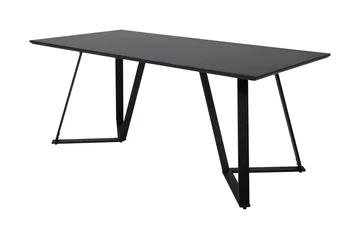 Rajadell Rektangulärt Matbord 180 cm med Mörkt Trä- och Metallutseende - Svart - Möbler - Matplats - Matbord & köksbord
