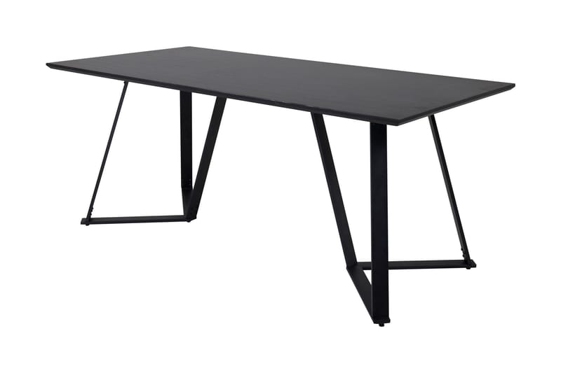 Rajadell Rektangulärt Matbord 180 cm med Mörkt Trä- och Metallutseende - Svart - Möbler - Matplats - Matbord & köksbord