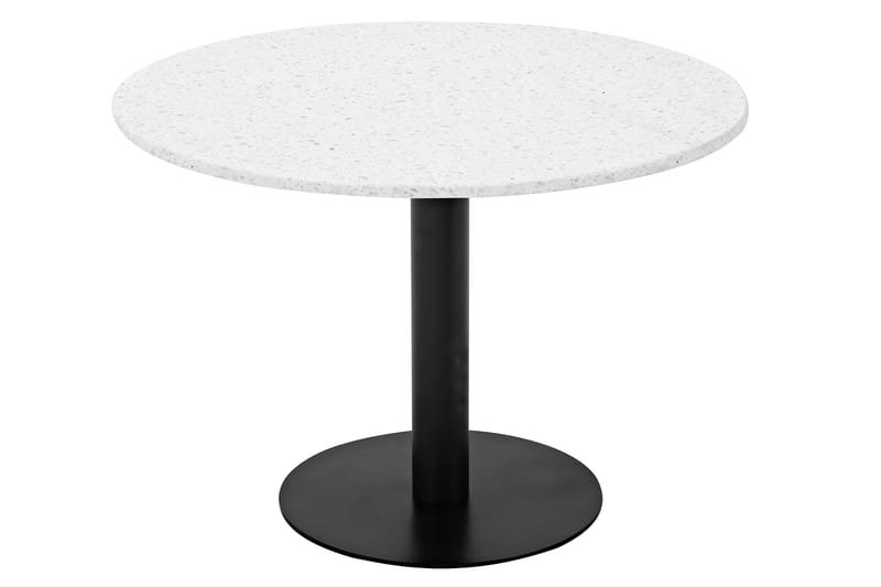 Razzia Runt Matbord 106 cm med Marmorskiva, Terrazzo- och Metallutseende - Vit|Svart - Möbler - Matplats - Matbord & köksbord