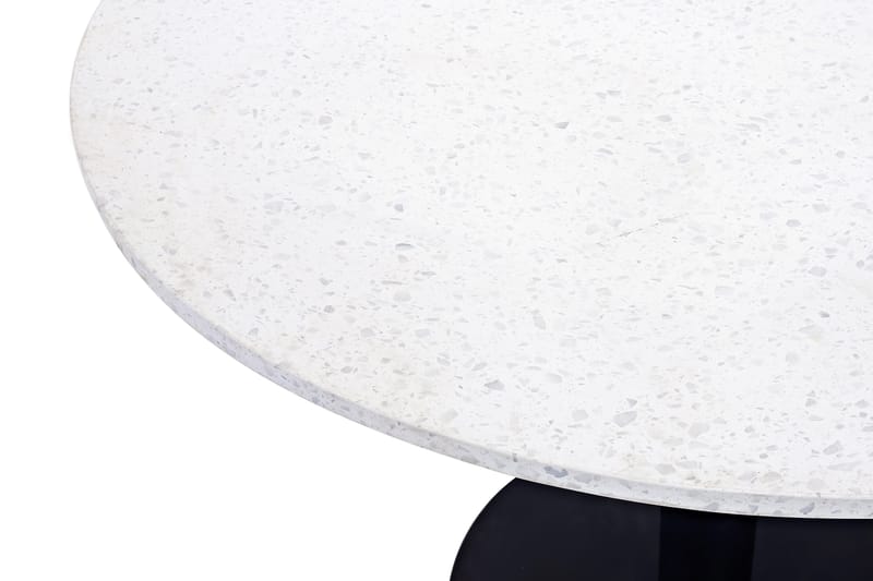 Razzia Runt Matbord 106 cm med Marmorskiva, Terrazzo- och Metallutseende - Vit|Svart - Möbler - Matplats - Matbord & köksbord