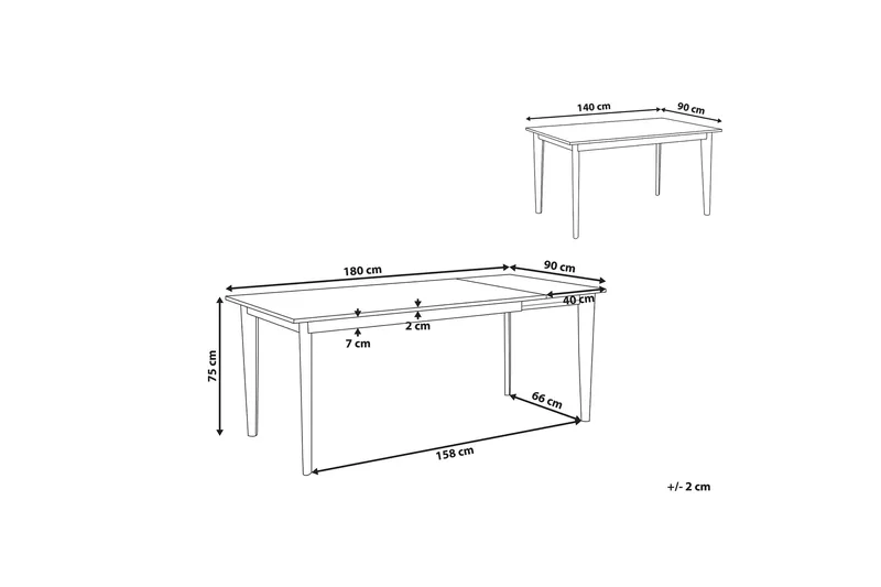 Rege Matbord 180 cm Hopfällbart - Vit/Ljus - Möbler - Matplats - Matbord & köksbord