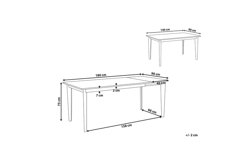 Rege Matbord 180 cm Hopfällbart - Vit/Ljus - Möbler - Matplats - Matbord & köksbord