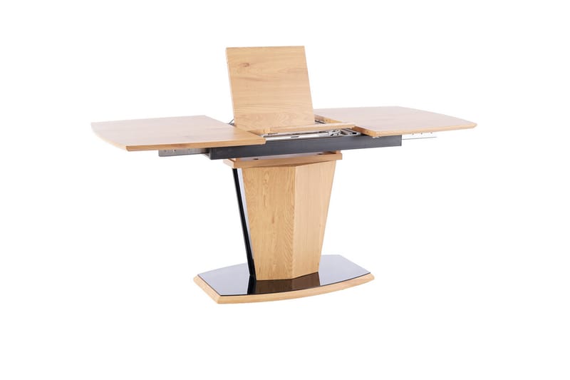 REID Förlängningsbart Matbord 120 cm Glas/Ek/Svart - Bord - Matbord & köksbord