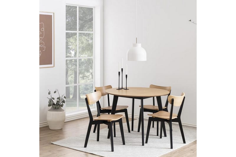 ROXBY Matbord 105 cm Ek/Svart - Möbler - Matplats - Matbord & köksbord