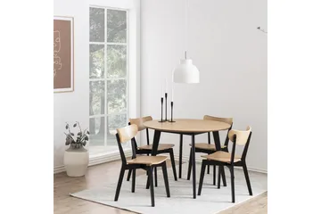 Roxby Matbord 105 cm Ek/Svart - Möbler - Matplats - Matbord & köksbord