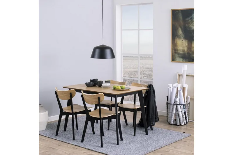 Roxby Matbord 120x80 cm Ek/Svart - Möbler - Matplats - Matbord & köksbord