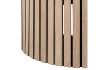 Sakie Runt Matbord 120 cm med Trä- och Ekutseende - Vit - Möbler - Matplats - Matbord & köksbord