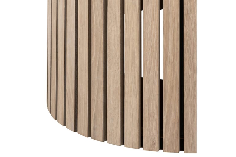 Sakie Runt Matbord 120 cm med Trä- och Ekutseende - Vit - Möbler - Matplats - Matbord & köksbord