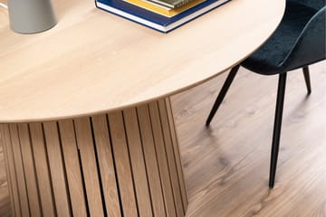 Saku Runt Matbord 120 cm med Trä- och Ekutseende - Vit - Möbler - Matplats - Matbord & köksbord
