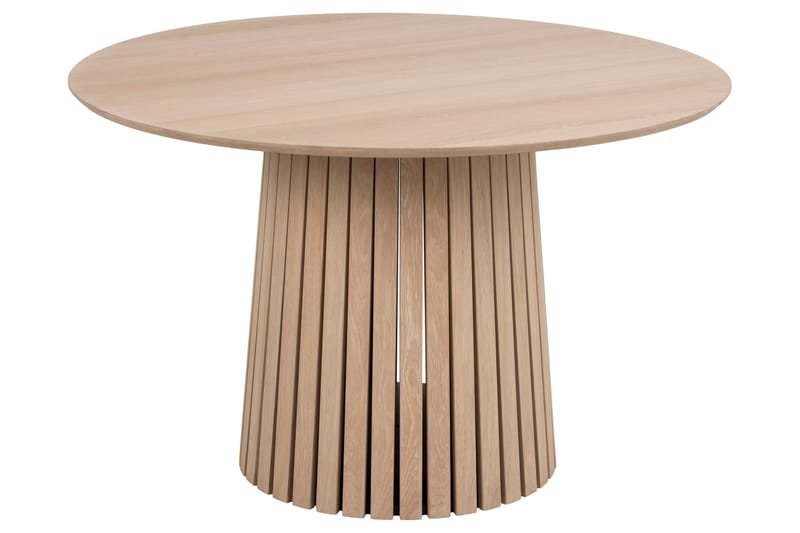 Saku Runt Matbord 120 cm med Trä- och Ekutseende, Vit