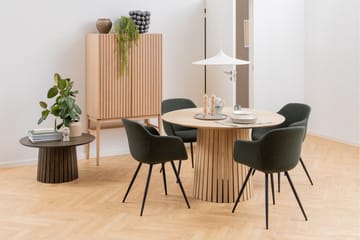 Saku Runt Matbord 120 cm med Trä- och Ekutseende - Vit - Möbler - Matplats - Matbord & köksbord