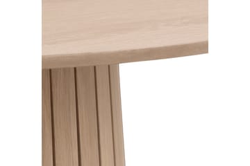 Saku Runt Matbord 120 cm med Trä- och Ekutseende - Vit - Möbler - Matplats - Matbord & köksbord