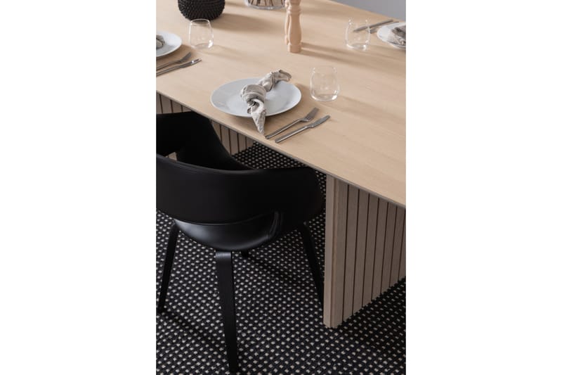 Saku Stort Rektangulärt Matbord 220 cm med Trä- och Ekutseende - Vit - Möbler - Matplats - Matbord & köksbord