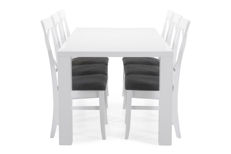 SALA Matgrupp180 cm med 6 Hartford stolar Vit/Svart - Bord - Matbord & köksbord