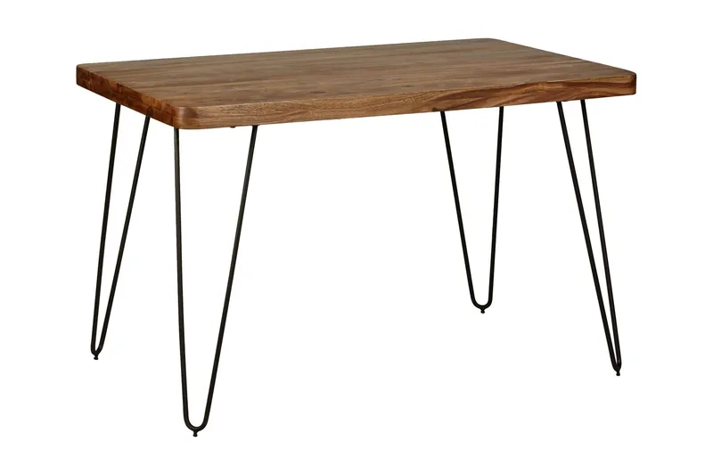 Samhita Rektangulärt Matbord 120 cm i Trä med Metallben, Brun