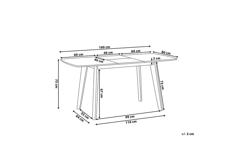 Sanford Matbord 160 cm - Vit - Möbler - Matplats - Matbord & köksbord