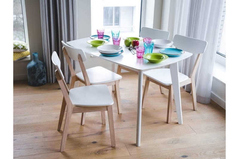 Sanford Utdragbart Rektangulärt Matbord 120–160 cm i Trä - Vit - Möbler - Matplats - Matbord & köksbord