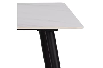 Sanjoan Rektangulärt Matbord 140 cm med Keramikskiva, Marmor- och Metallutseende - Vit - Möbler - Matplats - Matbord & köksbord