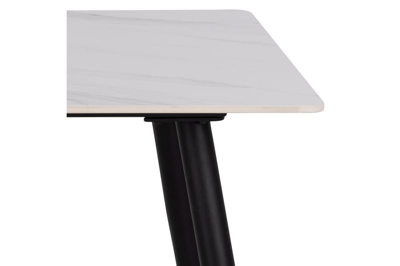 Sanjoan Rektangulärt Matbord 140 cm med Keramikskiva, Marmor- och Metallutseende - Vit - Möbler - Matplats - Matbord & köksbord