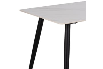 Sanjoan Rektangulärt Matbord 140 cm med Keramikskiva, Marmor- och Metallutseende - Vit - Möbler - Matplats - Matbord & köksbord