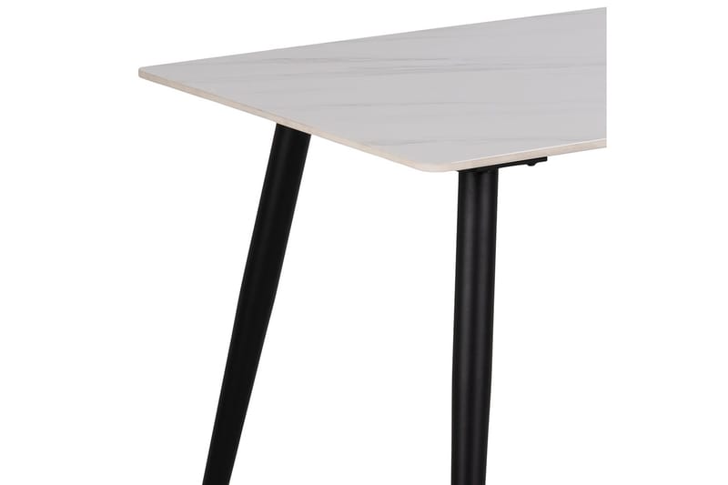 Sanjoan Rektangulärt Matbord 140 cm med Keramikskiva, Marmor- och Metallutseende - Vit - Möbler - Matplats - Matbord & köksbord